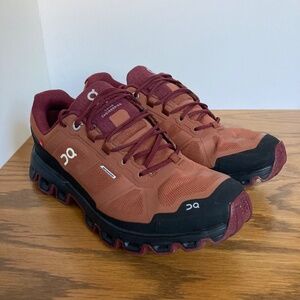 On Cloudventure Waterproof Trail Running Shoes Womens Size 8.5 Rust Orange Color